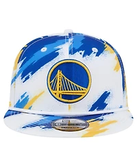New Era Men's White Golden State Warriors Paint 9FIFTY Snapback Hat