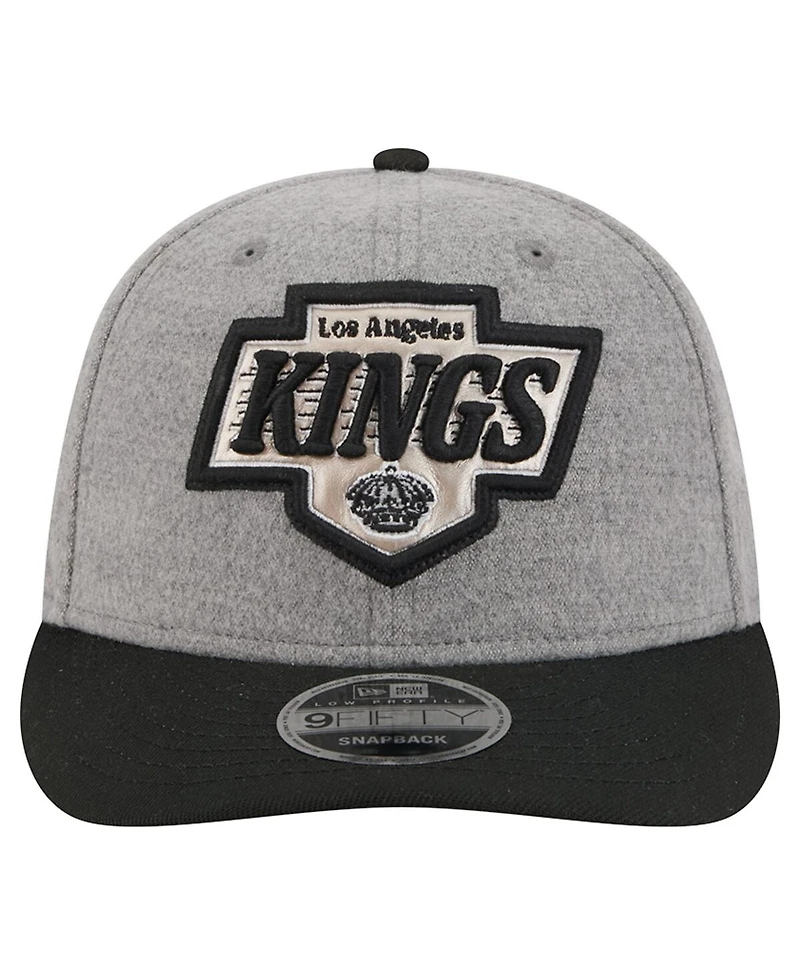 New Era Men's Gray/Black Los Angeles Kings Wool Pin Low Profile 9FIFTY Snapback Hat