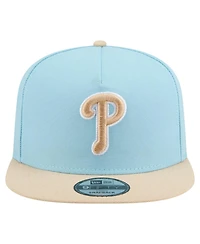 New Era Men's Light Blue/Light Beige Philadelphia Phillies Color Pack A-Frame 9FIFTY Snapback Hat