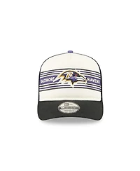 New Era Men's Cream/Black Baltimore Ravens Banner A-Frame 9FIFTY Trucker Snapback Hat