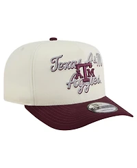 New Era Men's Cream/Maroon Texas A M Aggies Vintage Chainstitch 9FIFTY A-Frame Snapback Hat