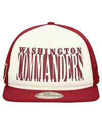New Era Men's Cream/Burgundy Washington Commanders Cutout A-Frame 9FIFTY Snapback Hat