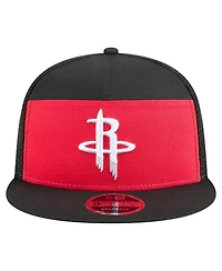 New Era Men's Red/Black Houston Rockets Outdoor Split Panel 9FIFTY Snapback Hat