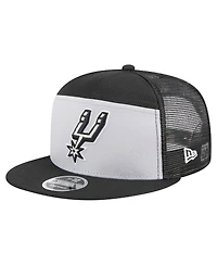 New Era Men's Black/Silver San Antonio Spurs Outdoor Split Panel 9FIFTY Snapback Hat