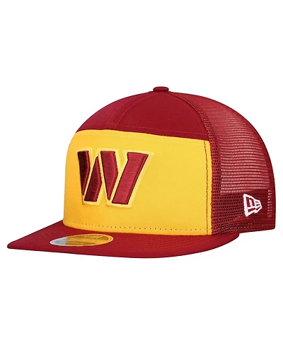 New Era Men's Gold/Burgundy Washington Commanders Outdoor Split Panel 9FIFTY Snapback Hat