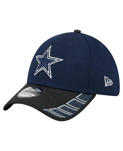 New Era Men's Navy/Black Dallas Cowboys Visor Hit 39THIRTY Flex Hat