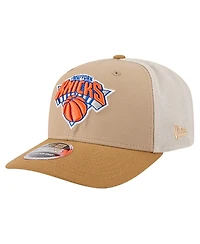 New Era Men's Tan/Light Brown New York Knicks Two-Tone 9SEVENTY Adjustable Trucker Hat