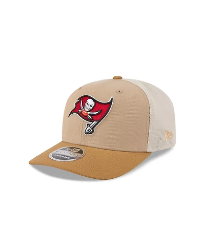 New Era Men's Light Beige Tampa Bay Buccaneers Two-Tone Trucker 9SEVENTY Adjustable Hat