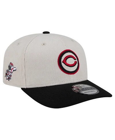 New Era Men's Cream/Black Cincinnati Reds Loyal 9SEVENTY Adjustable Hat