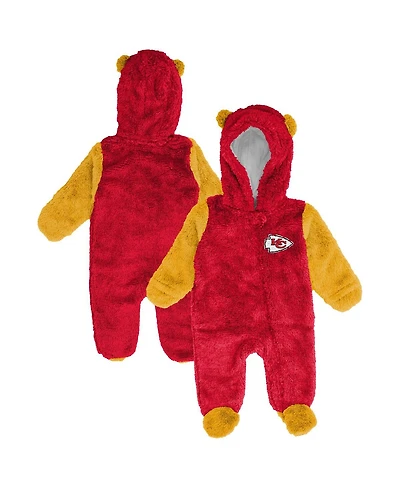 Outerstuff Baby Boys and Girls Red Kansas City Chiefs Stay Napping Fleece Bunting Full-Zip Sleeper