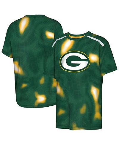 Outerstuff Big Boys and Girls Green Bay Packers End Zone Dri-Tek T-Shirt