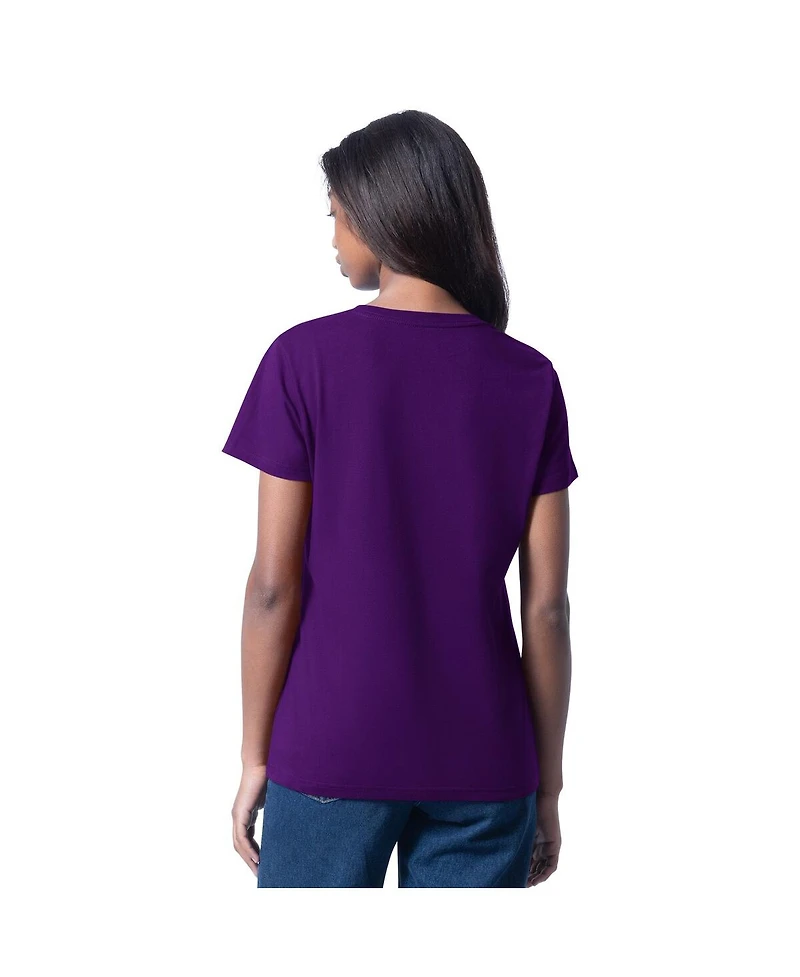 G-iii 4Her by Carl Banks Women's Purple Alex Bowman Cheer Dance V-Neck T-Shirt