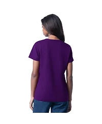 G-iii 4Her by Carl Banks Women's Purple Alex Bowman Cheer Dance V-Neck T-Shirt