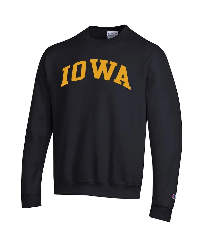 Champion Men's Black Iowa Hawkeyes Basic Arch Fleece Pullover Sweatshirt