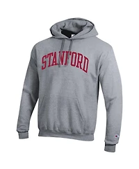 Champion Men's Heather Gray Stanford Cardinal Basic Arch Fleece Pullover Hoodie