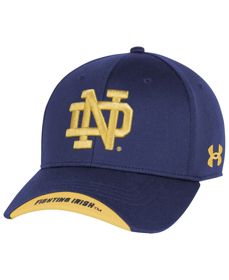 Under Armour Men's Navy Notre Dame Fighting Irish Sideline Blitzing Accent Adjustable Hat