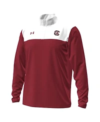 Under Armour Men's Garnet/White South Carolina Gamecocks Green Blocked Quarter-Zip Pullover Hoodie