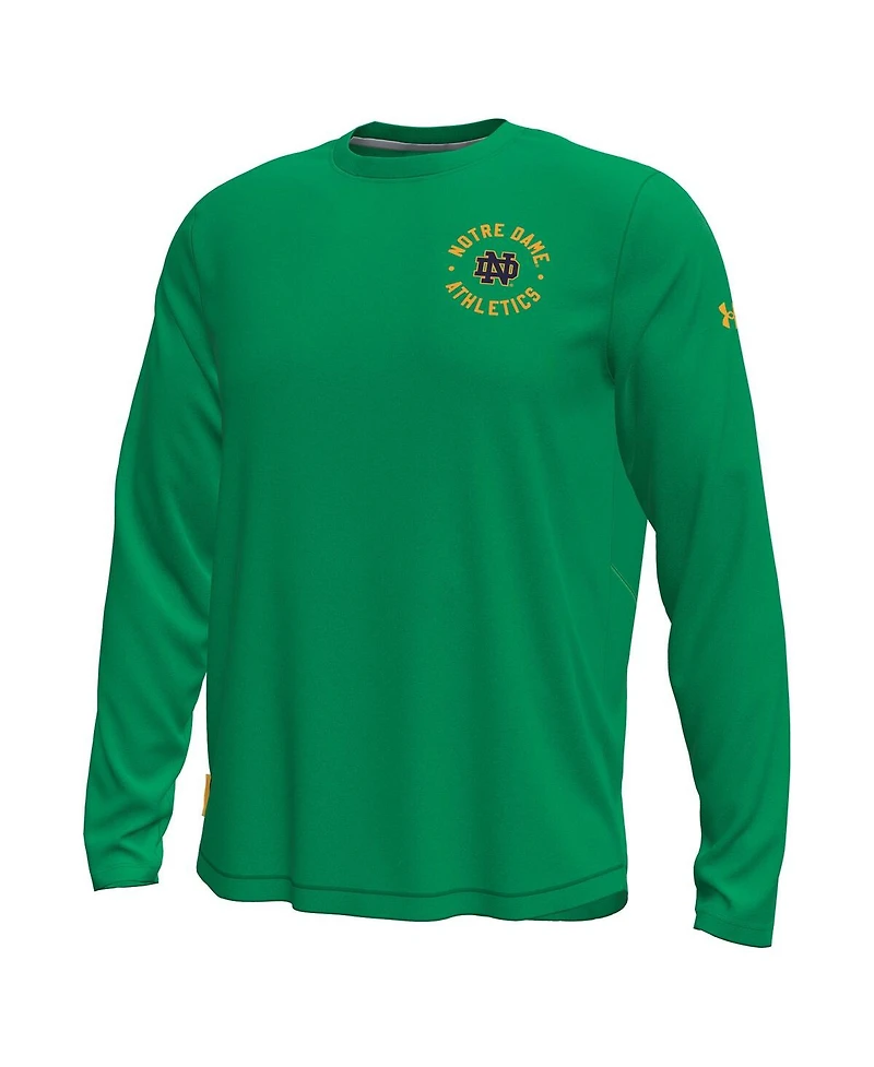 Under Armour Men's Kelly Green Notre Dame Fighting Irish Sideline Knockout Long-Sleeve T-Shirt