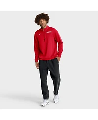 Nike Men's Scarlet Ohio State Buckeyes 2025 Coaches Premium Dri-fit Half-Zip Pullover Hoodie