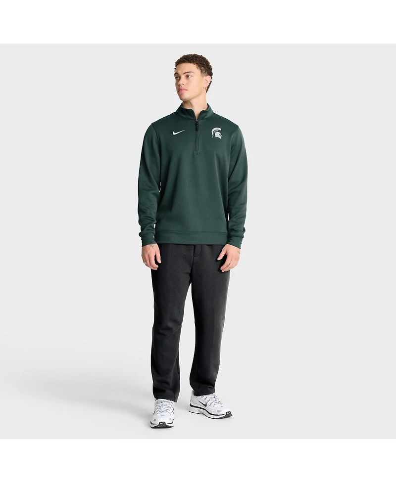 Nike Men's Green Michigan State Spartans 2025 Coaches Premium Dri-fit Half-Zip Pullover Hoodie