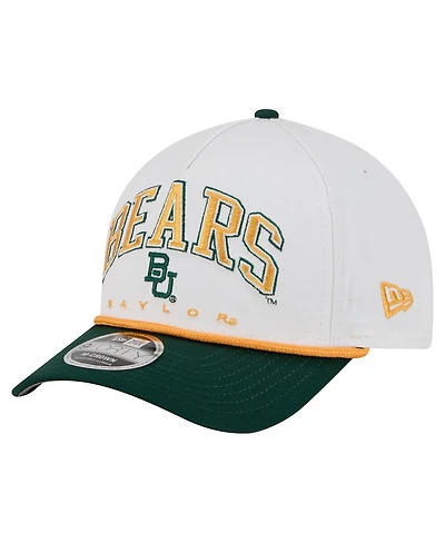 New Era Men's White/Green Baylor Bears Arch Two-Tone Rope 9FORTY A-Frame M-Crown Adjustable Hat