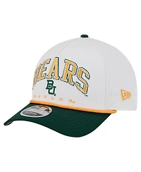 New Era Men's White/Green Baylor Bears Arch Two-Tone Rope 9FORTY A-Frame M-Crown Adjustable Hat