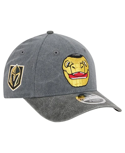 New Era Men's Charcoal/Black Vegas Golden Knights Mascot 2-Tone 9FORTY Adjustable Hat