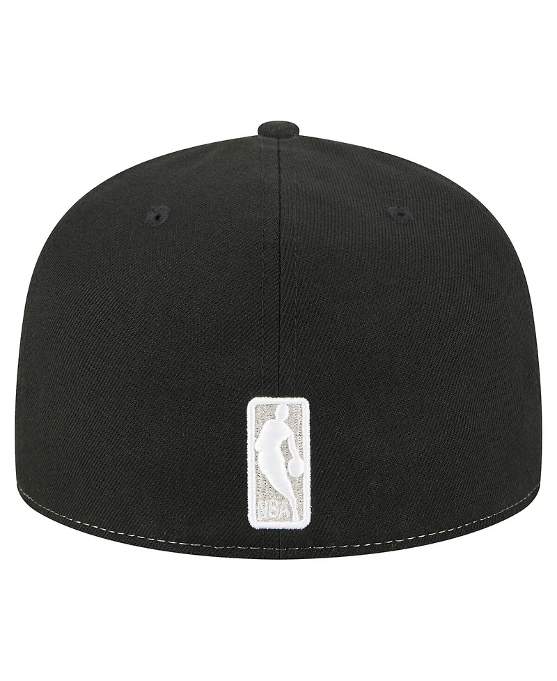 New Era Men's White/Black San Antonio Spurs Repeat 59Fifty Fitted Hat