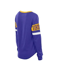 New Era Women's Purple Minnesota Vikings Throwback Lace-Up Long-Sleeve T-Shirt