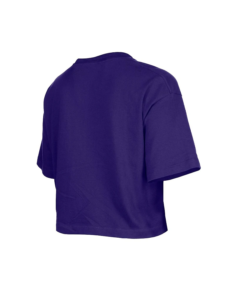 New Era Girl's Purple Minnesota Vikings Flip Sequin Boxy T-Shirt