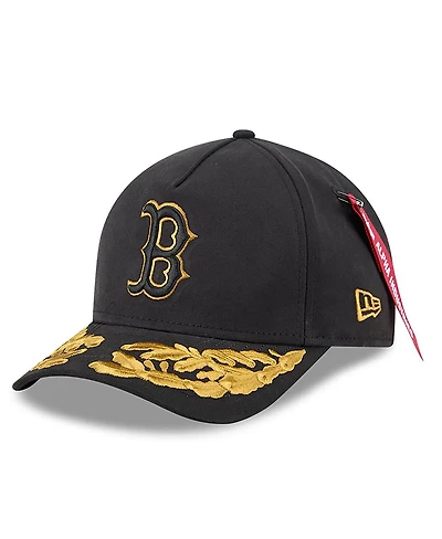 New Era Men's Black Boston Red Sox A-Frame 9FORTY Adjustable Hat