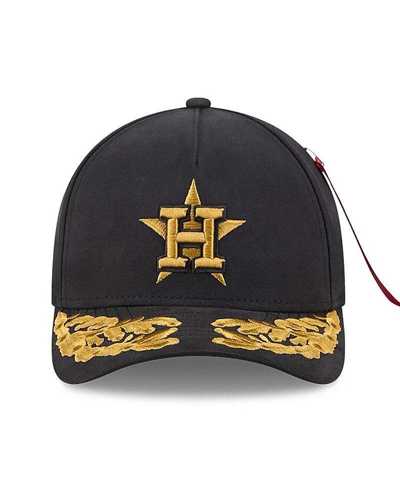 New Era Men's Black Houston Astros A-Frame 9FORTY Adjustable Hat