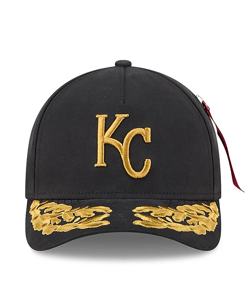 New Era Men's Black Kansas City Royals A-Frame 9FORTY Adjustable Hat