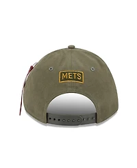 New Era Men's Olive New York Mets A-Frame 9FORTY Adjustable Hat