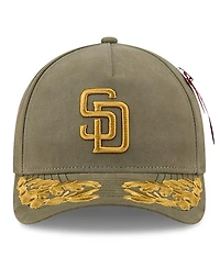 New Era Men's Olive San Diego Padres A-Frame 9FORTY Adjustable Hat