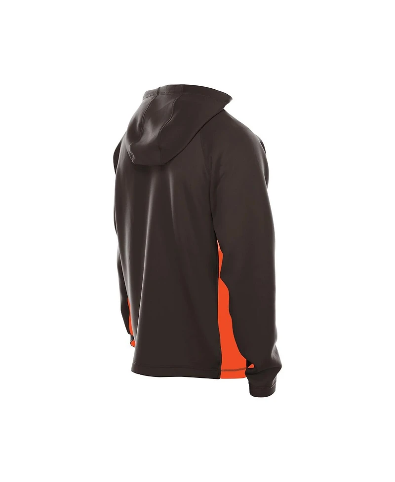 New Era Men's Brown Cleveland Browns Combine Authentic Raglan Scuba Full-Zip Hoodie