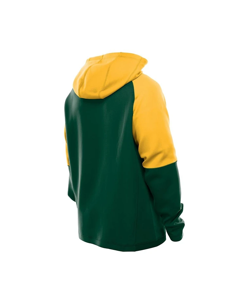 New Era Men's Green Bay Packers Combine Authentic Color Block Raglan Pullover Hoodie