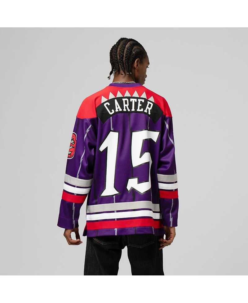 Mitchell & Ness Men's and Women's Vince Carter Purple Toronto Raptors maxed Out Fashion Hockey Jersey