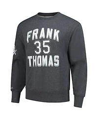 Mitchell & Ness Men's Frank Thomas Heather Charcoal Chicago White Sox Legends Collection Vintage Logo Name Number Fleece Pullover Sweatshirt