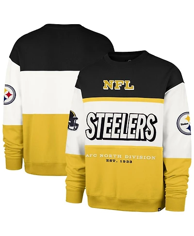 '47 Brand Men's Black/Gold Pittsburgh Steelers Breeze Maximalist Sweatshirt