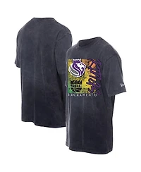 New Era Men's Black Sacramento Kings Distressed Sport Classics Enzyme Washed T-Shirt