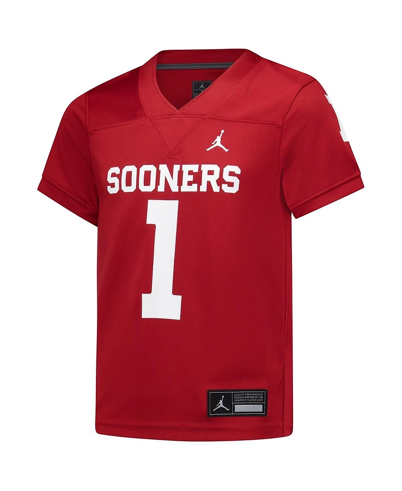 Jordan Preschool 1 Crimson Oklahoma Sooners Untouchable Replica Football Jersey