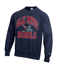 Champion Men's Navy Ole Miss Rebels Vault Late Night Reverse Weave Pullover Sweatshirt