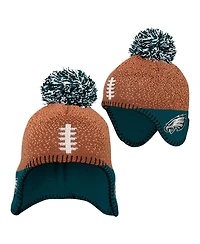 Outerstuff Baby Boys and Girls Brown Philadelphia Eagles Football Head Knit with Pom Hat