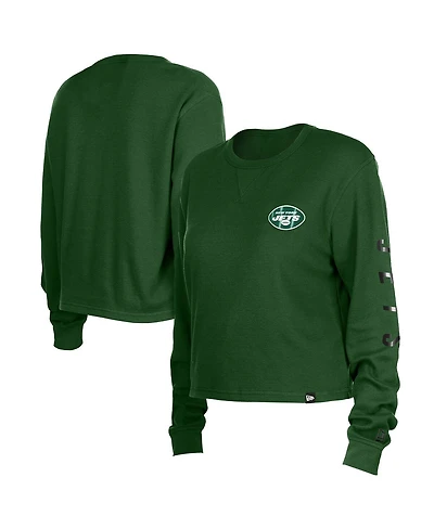 New Era Women's Green York Jets Sport Night Thermal Long Sleeve T-Shirt