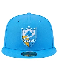 New Era Men's Powder Blue Los Angeles Chargers Throwback Main 59FIFTY Fitted Hat