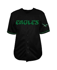 Fanatics Men's Saquon Barkley Black Philadelphia Eagles Big Tall Baseball Button-Up Shirt