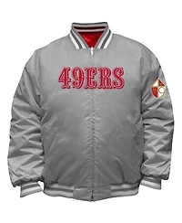 Mitchell & Ness Men's Scarlet/Silver San Francisco 49ers Big Tall Throwback Reversible Full-Zip Jacket