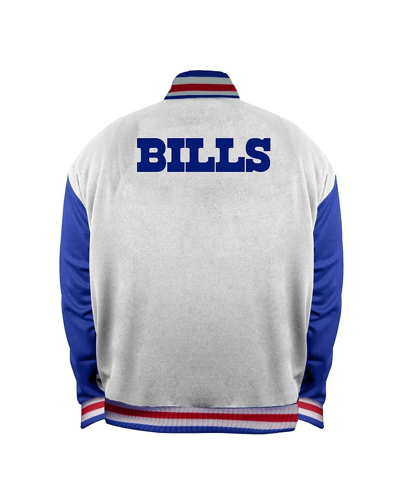 Mitchell & Ness Women's White Buffalo Bills Throwback Plus Full-Snap Satin Jacket