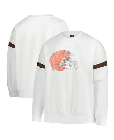Fanatics Women's White Cleveland Browns Plus Fleece Pullover Sweatshirt